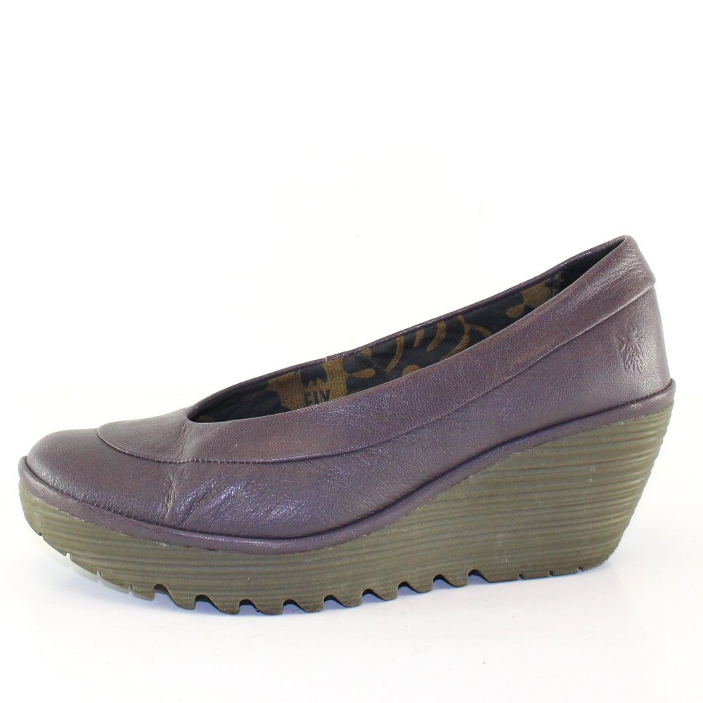 Fly London Leather Wedges Womens (EU 39/US 8.5)